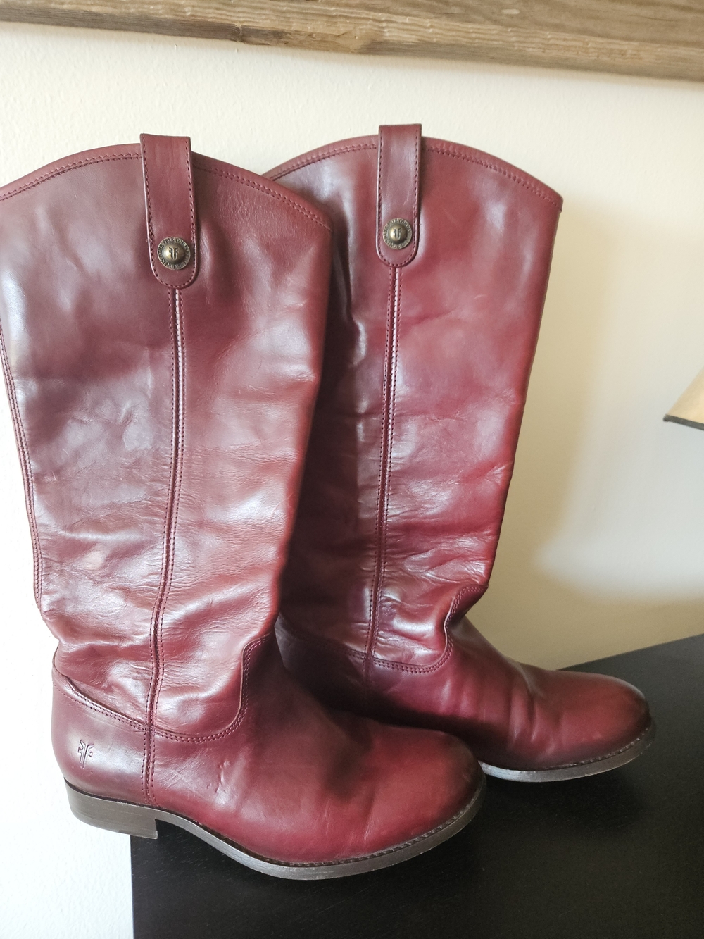 Frye Burgundy Tall Leather Pull On Riding Boot Size 8w